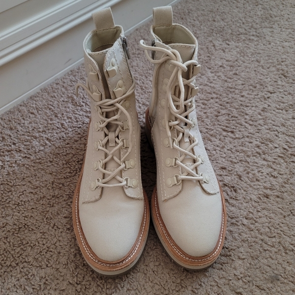 ☃️ NIB Dolce Vita Whitny boots sandstone canvas 8.5 - Picture 8 of 11